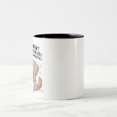 Funny Dog & Coffee Quote Mug ツートーンマグカップ (中央)