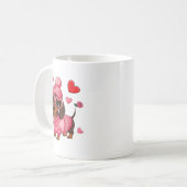 Funny Dog Dachshund Valentines Heart Dog Lover Men コーヒーマグカップ (正面左)