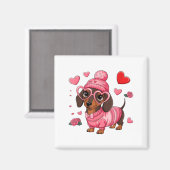 Funny Dog Dachshund Valentines Heart Dog Lover Men マグネット (正面/裏面)