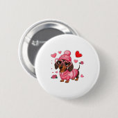 Funny Dog Dachshund Valentines Heart Dog Lover Men 缶バッジ (正面&裏面)