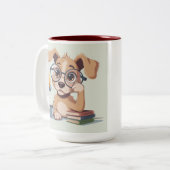 Funny Dog Desk Mug ツートーンマグカップ (正面左)