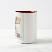 Funny Dog Desk Mug ツートーンマグカップ (中央)