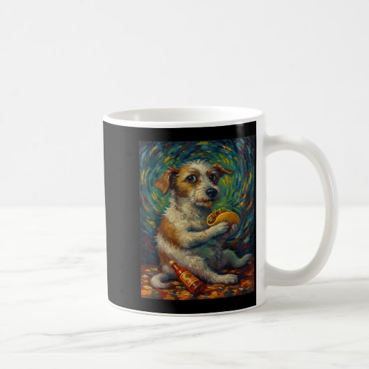 Funny Dog Eating Taco Graphic Art Design コーヒーマグカップ (右)