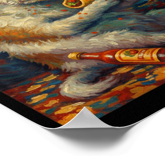 Funny Dog Eating Taco Graphic Art Design  ポスター (角)