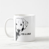 Funny Dog Face & "Peek-a-Brew" Dog Mom Humor コーヒーマグカップ (左)