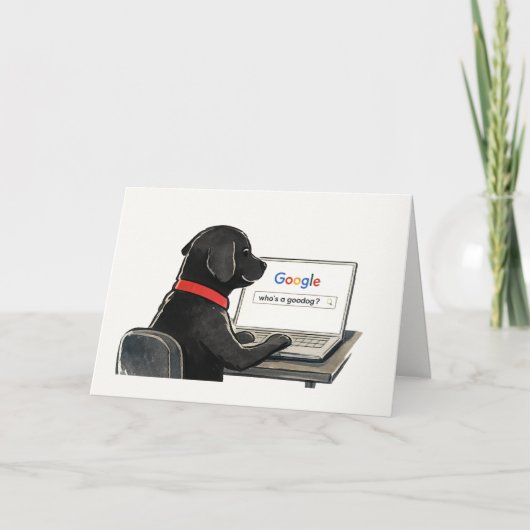 Funny Dog Greeting Card | Who’s a Goodog? カード (正面)