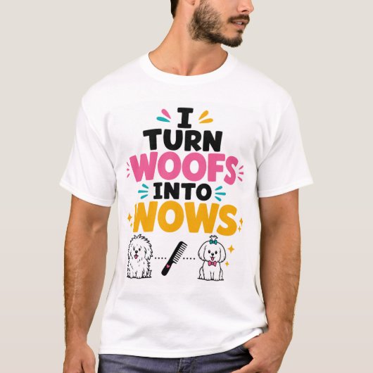 Funny Dog Groomer T-Shirt Tシャツ (正面)