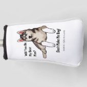 Funny Dog Grroomsmen Proposal Will you be my groom ゴルフヘッドカバー (正面)