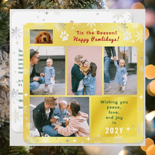 Funny Dog Happy Pawlidays Peace Love Photos Golden シーズンカード