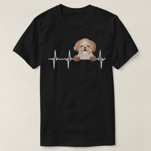 Funny Dog Heartbeat For Shih Tzu Lovers Tシャツ (デザイン正面)