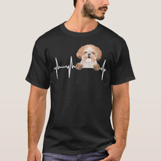 Funny Dog Heartbeat For Shih Tzu Lovers  Tシャツ