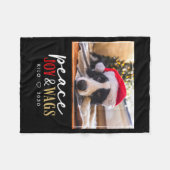 Funny Dog Lover Christmas Photo Cute D  フリースブランケット (正面(横))