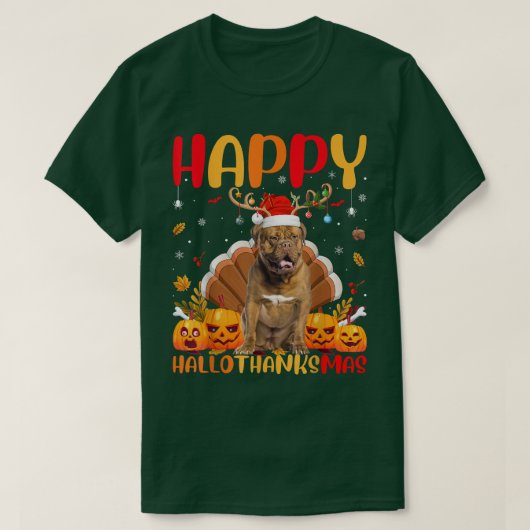 Funny Dog Lover Happy Dogue De Bordeau Dog HelloTh Tシャツ (デザイン正面)