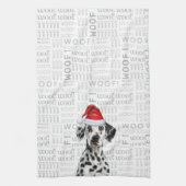 Funny Dog Lover Holiday Dalmatian Christmas キッチンタオル (縦)