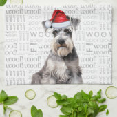 Funny Dog Lover Holiday Schnauzer Christmas キッチンタオル (折り畳み)