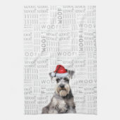 Funny Dog Lover Holiday Schnauzer Christmas キッチンタオル (縦)