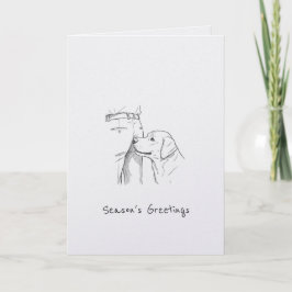 Funny Dog Lover Season's Greetings Christmas カード