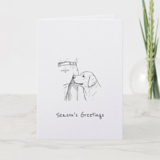 Funny Dog Lover Season's Greetings Christmas カード (正面)