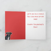 Funny Dog Lovers Valentine's Day Card カード (内部)