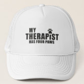 Funny Dog Mom Dad Gift! My Therapist Has Four Paws キャップ (正面)