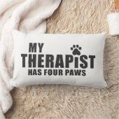 Funny Dog Mom Dad Gift! My Therapist Has Four Paws ランバークッション (ブランケット)