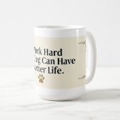 Funny Dog Mom Mug – 15 oz with Minimalist Text コーヒーマグカップ (正面右)