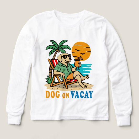 Funny Dog on Vacation T-Shirt | Cute Summer (デザイン正面)