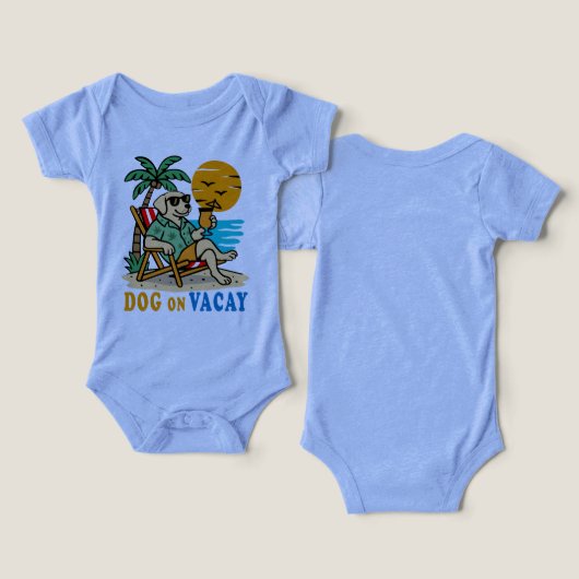 Funny Dog on Vacation T-Shirt | Cute Summer (デザイン正面&裏面)