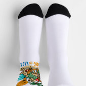 Funny Dog on Vacation T-Shirt | Cute Summer ソックス (上部)