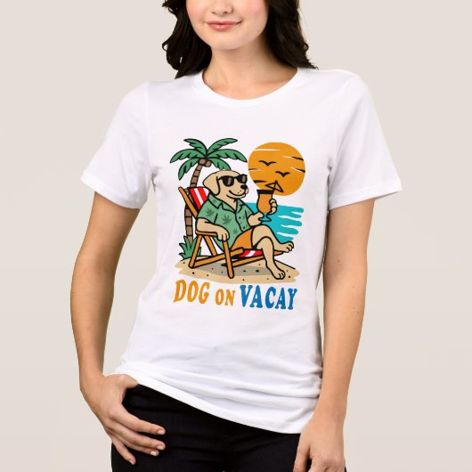 Funny Dog on Vacation T-Shirt | Cute Summer トライブレンドTシャツ (正面)