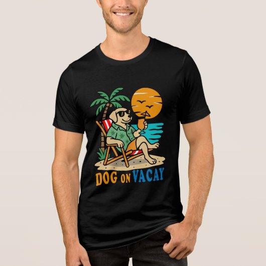 Funny Dog on Vacation T-Shirt | Cute Summer トライブレンドＴシャツ (正面)