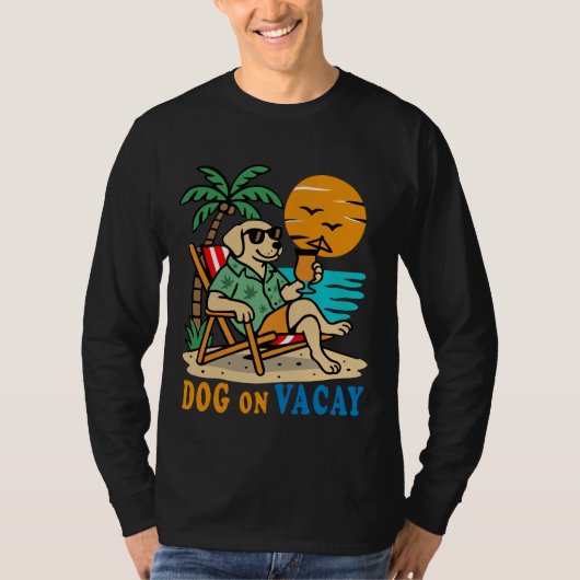 Funny Dog on Vacation T-Shirt | Cute Summer Tシャツ (正面)