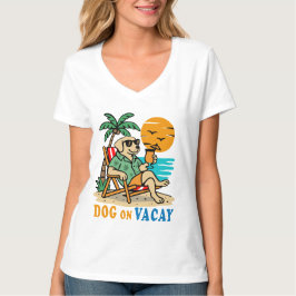 Funny Dog on Vacation T-Shirt | Cute Summer Tシャツ