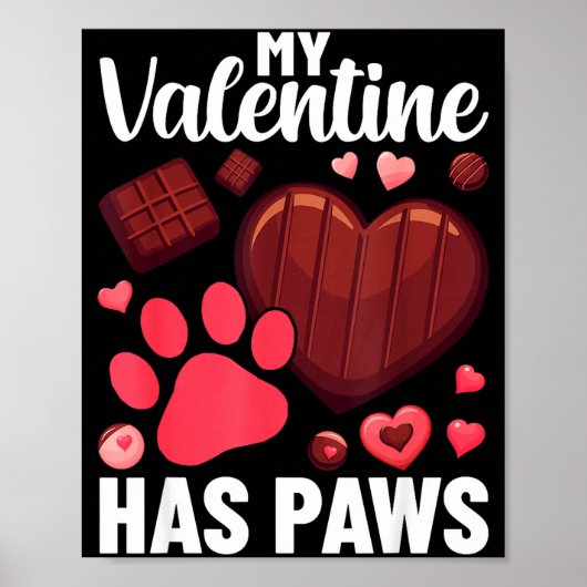 Funny Dog Owner Valentines Day Heart Women Girls  ポスター (正面)