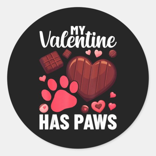Funny Dog Owner Valentines Day Heart Women Girls  ラウンドシール (正面)