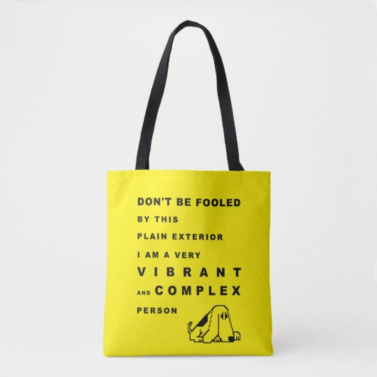 Funny Dog Personality Typography Quote Tote Bag トートバッグ (正面)