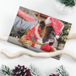 Funny Dog Photo Christmas Holiday 箔シーズンカード<br><div class="desc">Cute christmas holiday card from the dog featuring a family pet photo printed to the edge,  the funny saying "santa paws is coming to town" in a modern real gold foil outline font,  a paw print,  your name,  and the year.</div>