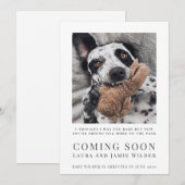 Funny dog Photo Coming Soon 案内状 (正面/裏面)