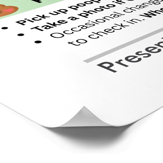 Funny Dog Poop Wall Chart for Pet Professionals ポスター (角)