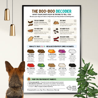 Funny Dog Poop Wall Chart for Pet Professionals ポスター