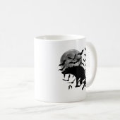 Funny Dog Pooping Bats コーヒーマグカップ (正面右)