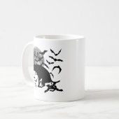 Funny Dog Pooping Bats コーヒーマグカップ (正面左)