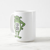 Funny Dog Quote Grumpy Green Monster コーヒーマグカップ (正面左)