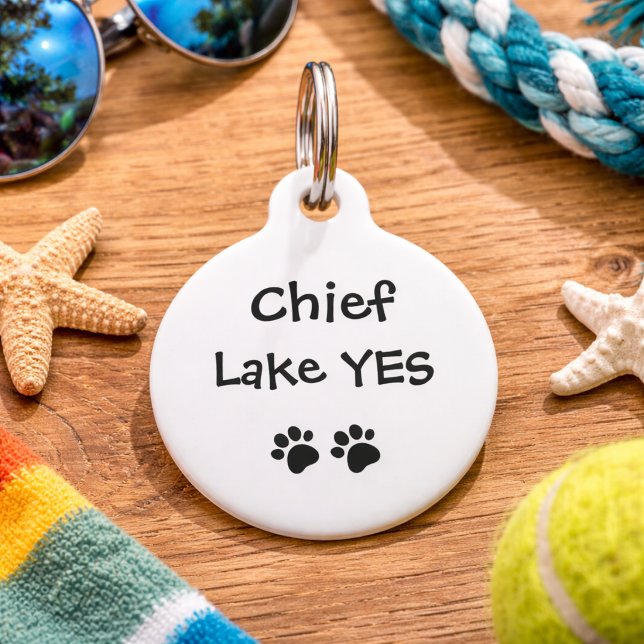 Funny Dog Quote with Phone Number | Custom Pet ペット　ネームタグ (クリエイターアップロード済み)