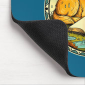 Funny Dog Reading Book Rain Cozy Umbrella Cute Art マウスパッド (コーナー)