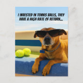 Funny Dog Retirement Boat Tennis Balls Sunglasses  シーズンポストカード (正面)