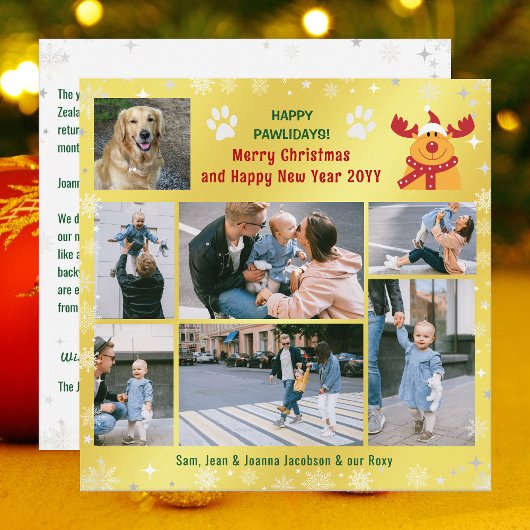 Funny Dog Rudolph Happy Pawlidays Golden 7 Photos シーズンカード
