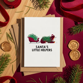 Funny Dog Sleigh Christmas Card – Santa’s Helpers シーズンカード