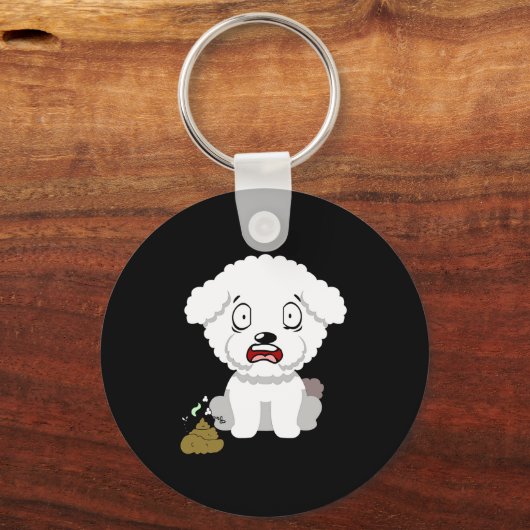 Funny Dog Smells Stinky O O  キーホルダー (正面)