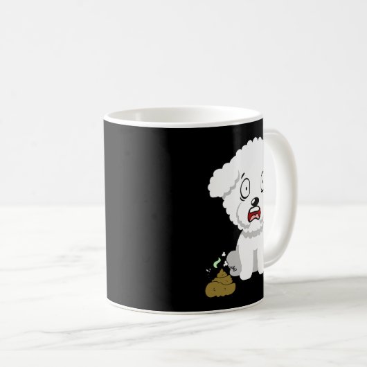 Funny Dog Smells Stinky O O コーヒーマグカップ (正面右)